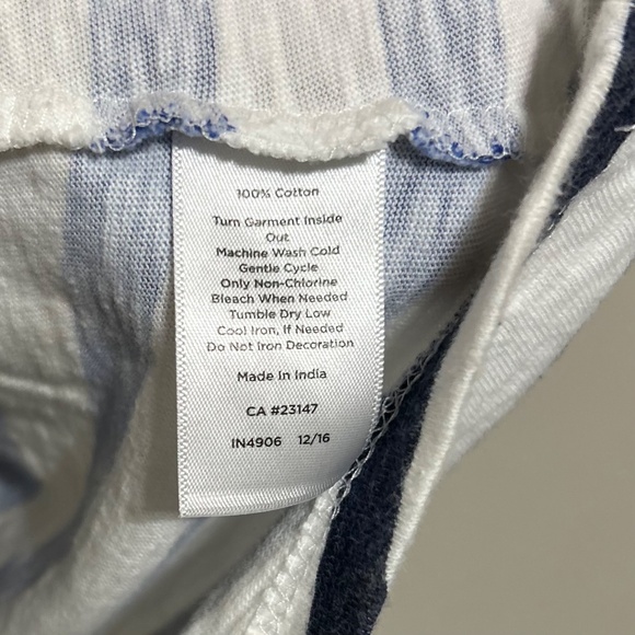 Talbots Women's Blouse SP White Blue Striped Cotton Nautical Casual Lagenlook - Picture 5 of 9